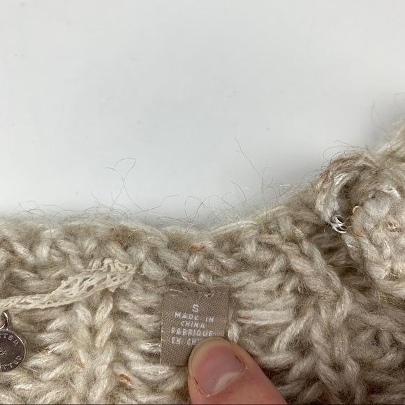 Anthropologie open knit Sweater Sunstitch S Sequin Pullover Open Knit - Picture 10 of 11
